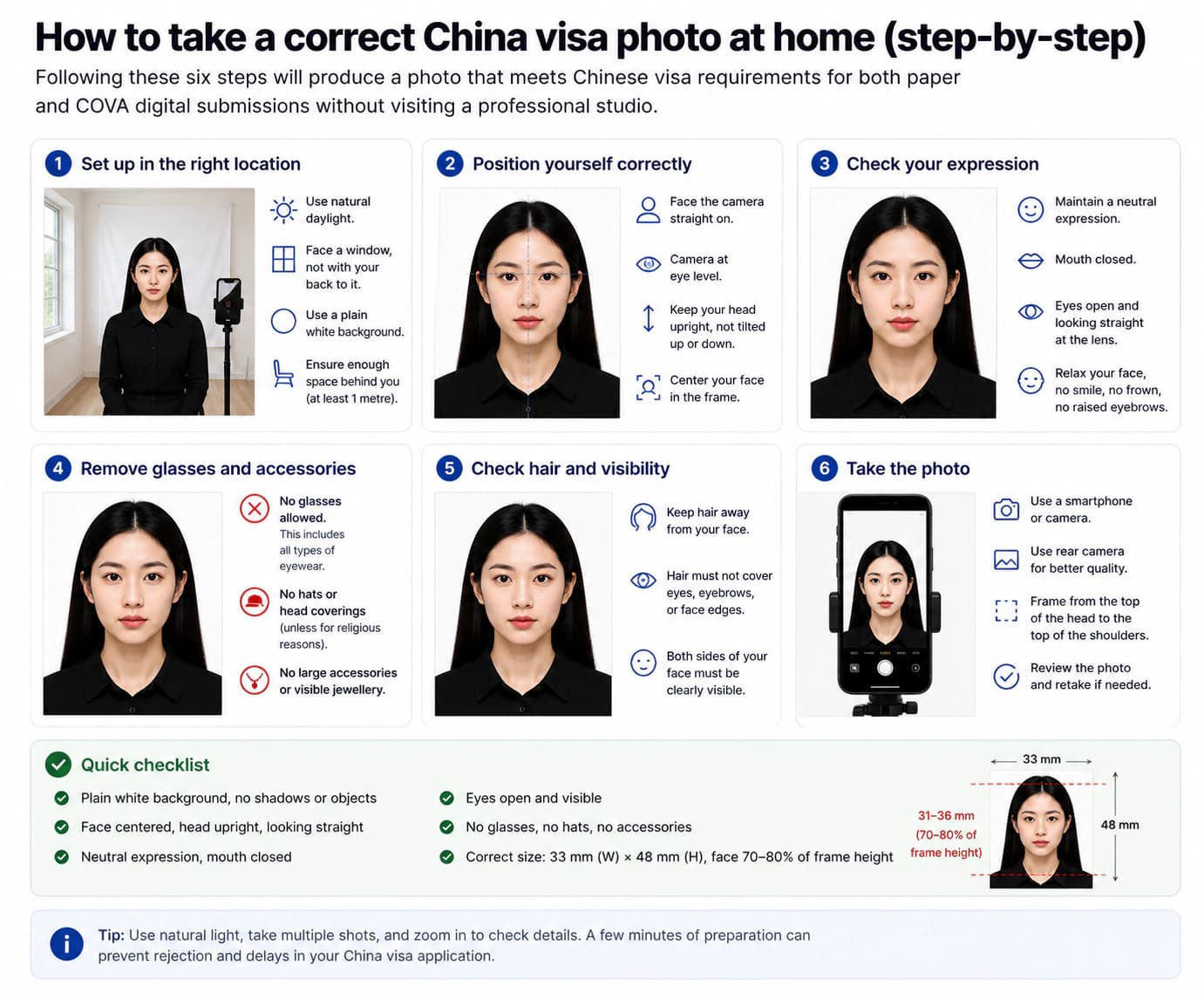How to take a China visa photo at home