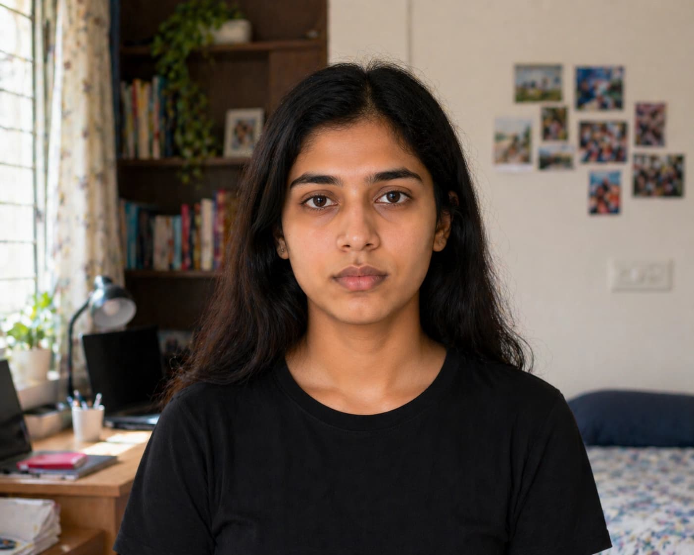 Wrong Thailand visa photo sample with busy background and household objects