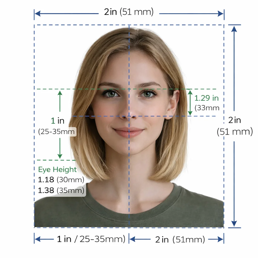 Canada Visa Photo compliant photo preparation example