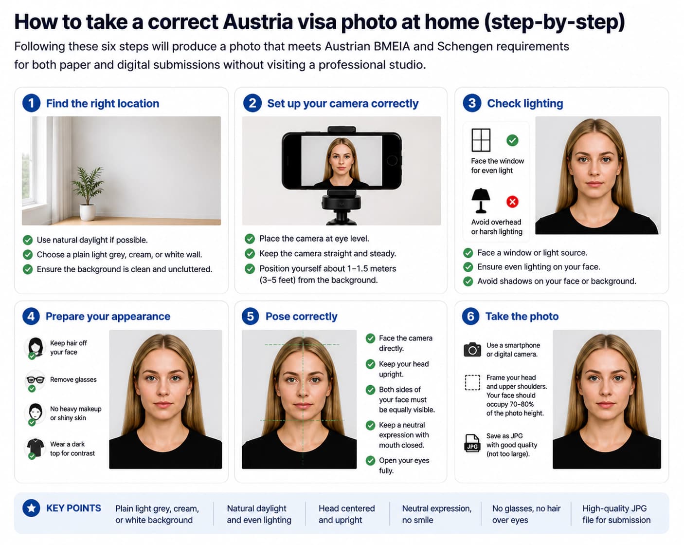 How to take a Austria visa photo at home